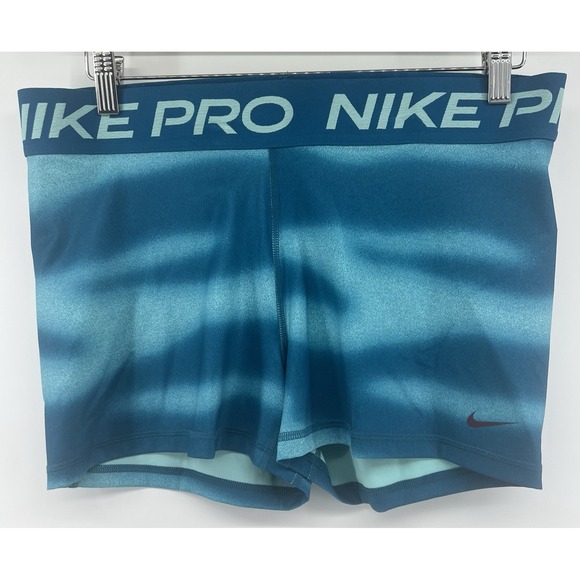 Nike Pants - Nike Women's Pro 3" Striped Shorts Teal Blue XL IH7636-301 New